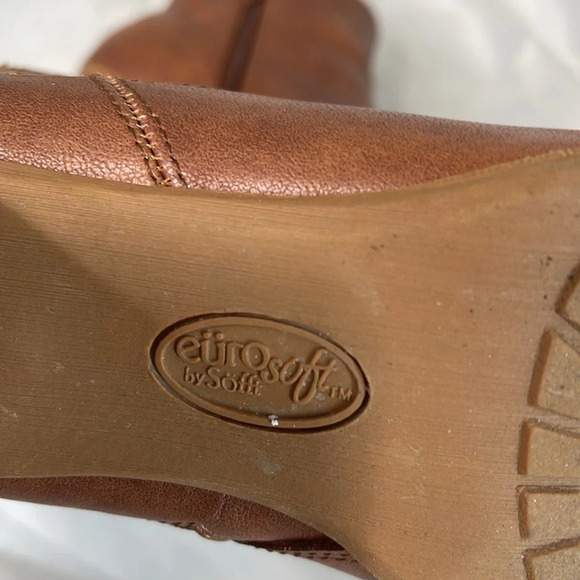 EURO SOFT By Softt Salida Western Ankle Boots Camel Brown Vegan Leather Zip 8.5 - Picture 10 of 15